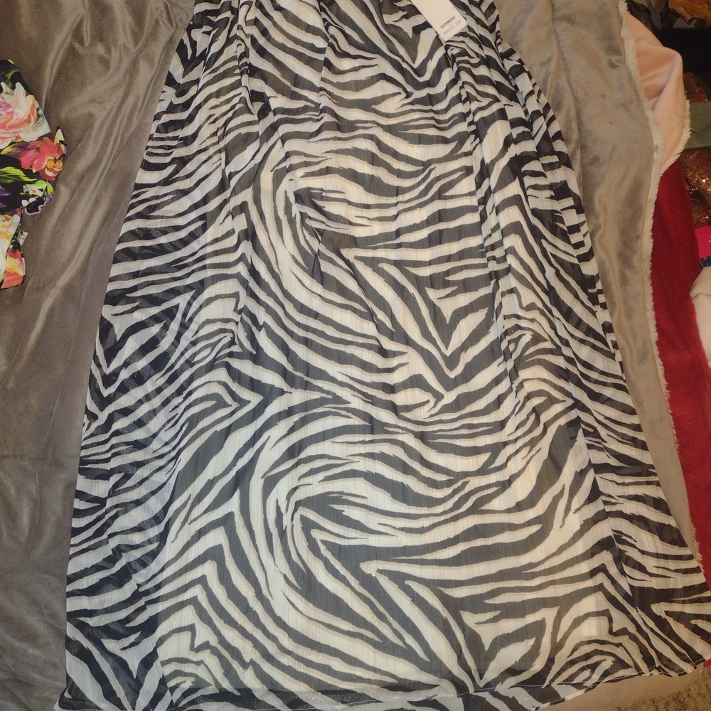 Zebra Print Maxi Skirt